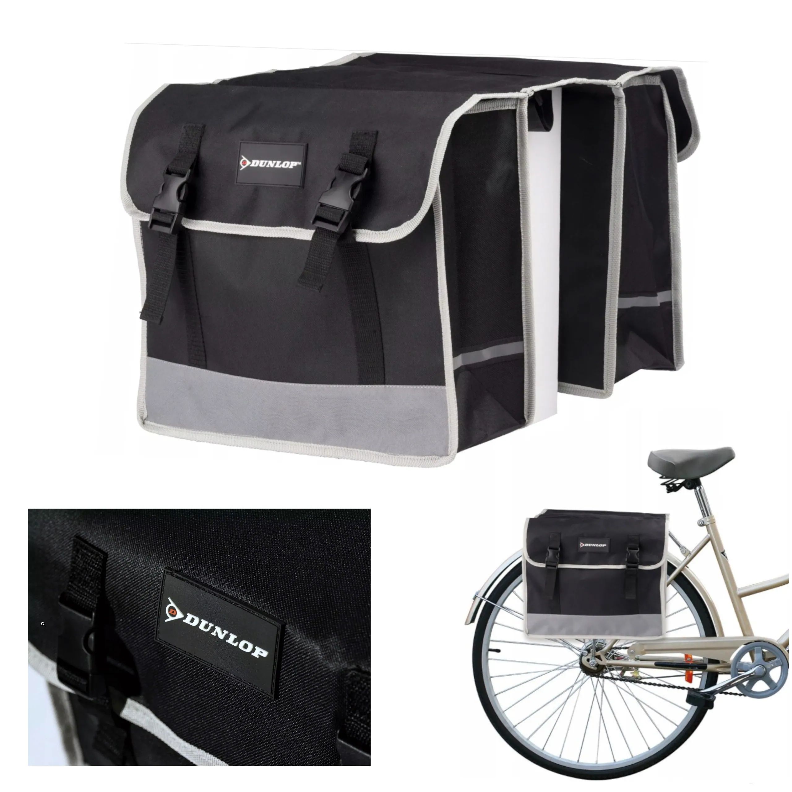 Sakwa rowerowa torba na bagażnik tył roweru duża podwójna tylna Dunlop 26L