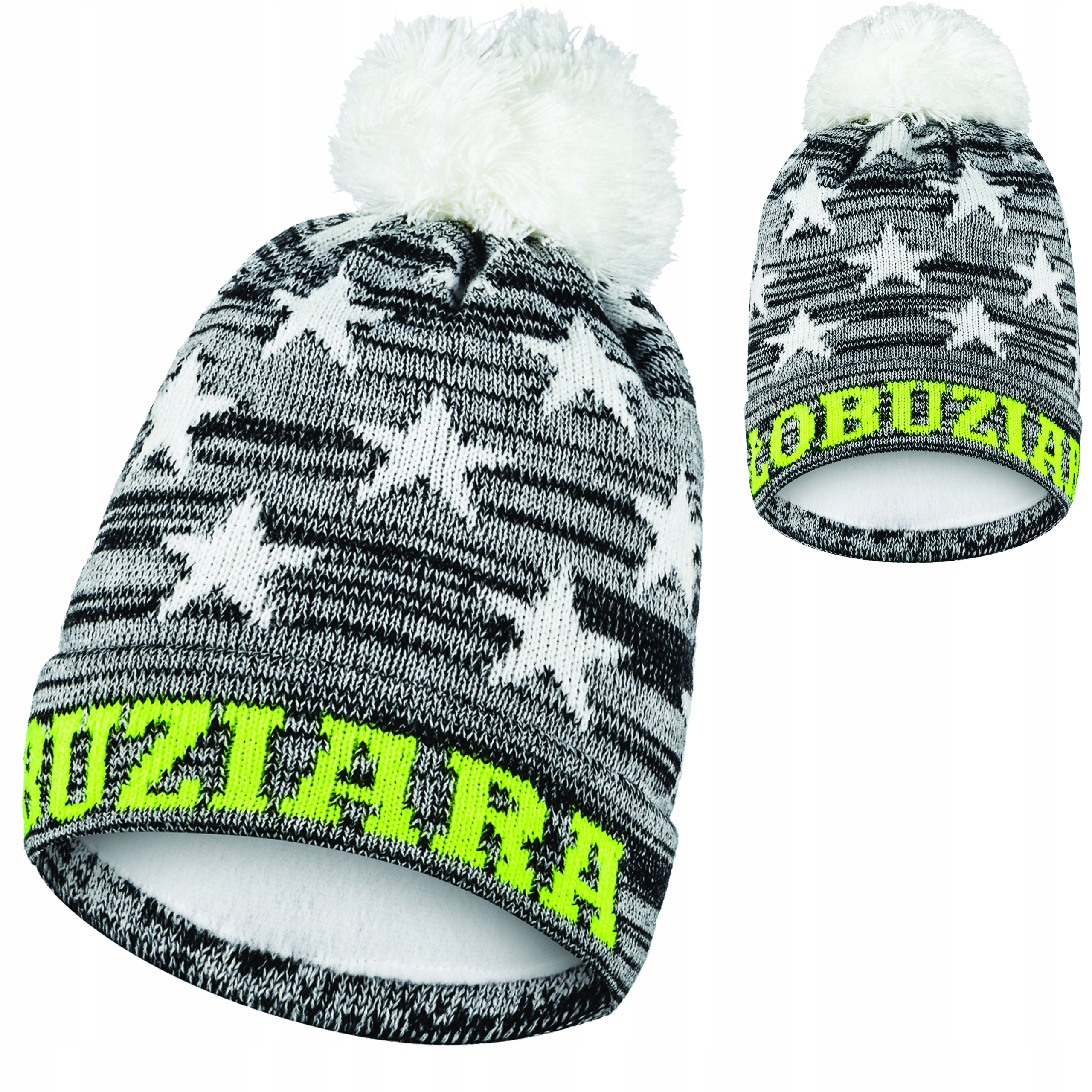 

Czapka zimowa z pomponem Łobuziara polar termoakty