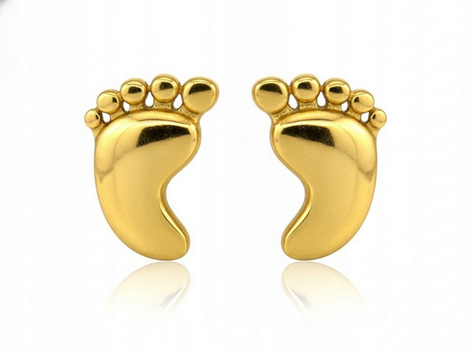 Zlaté náušnice 585 dámské nohy na tyči 8.7 mm x 6 mm 0.94 g na křtiny
