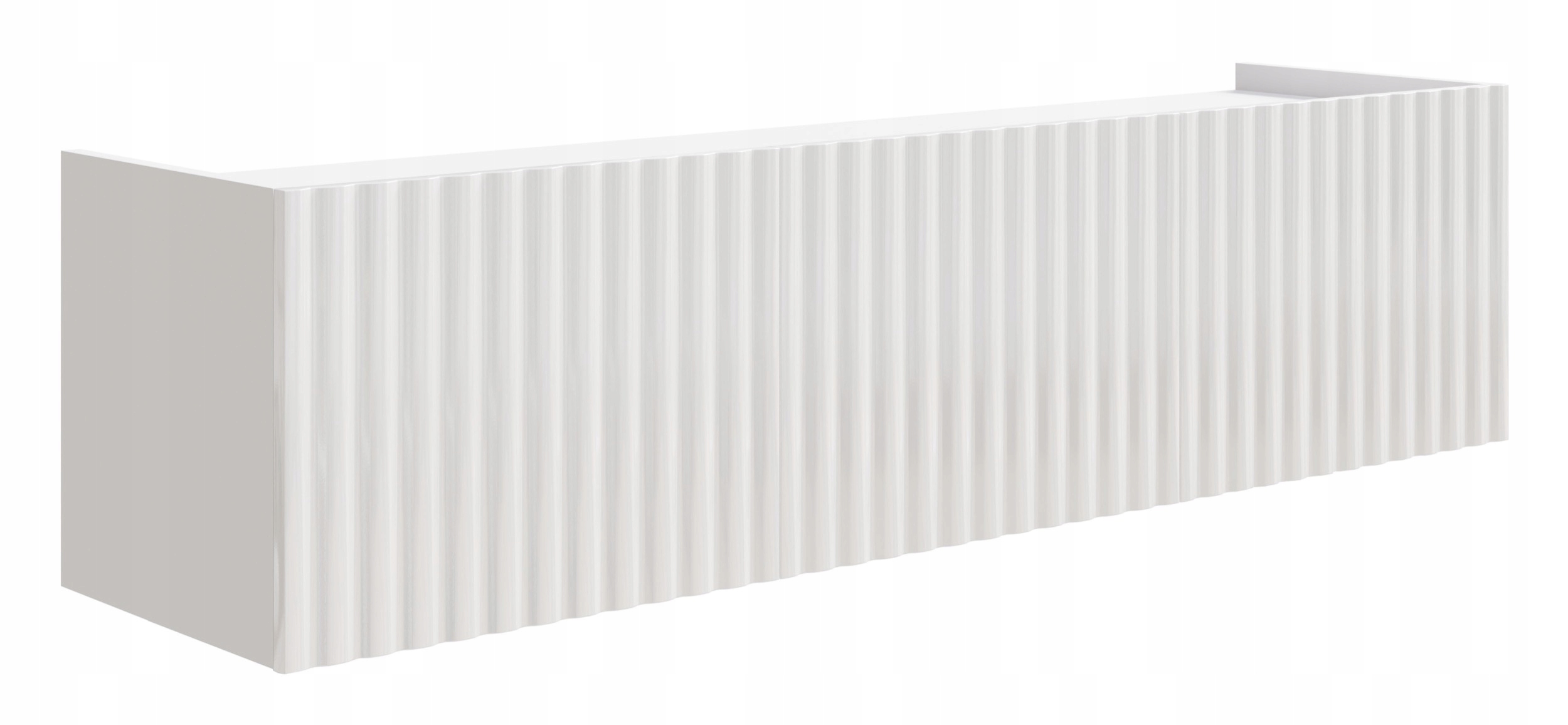 Třídveřová Rtv skříňka Fiorra závěsná 144 cm bílý lesk