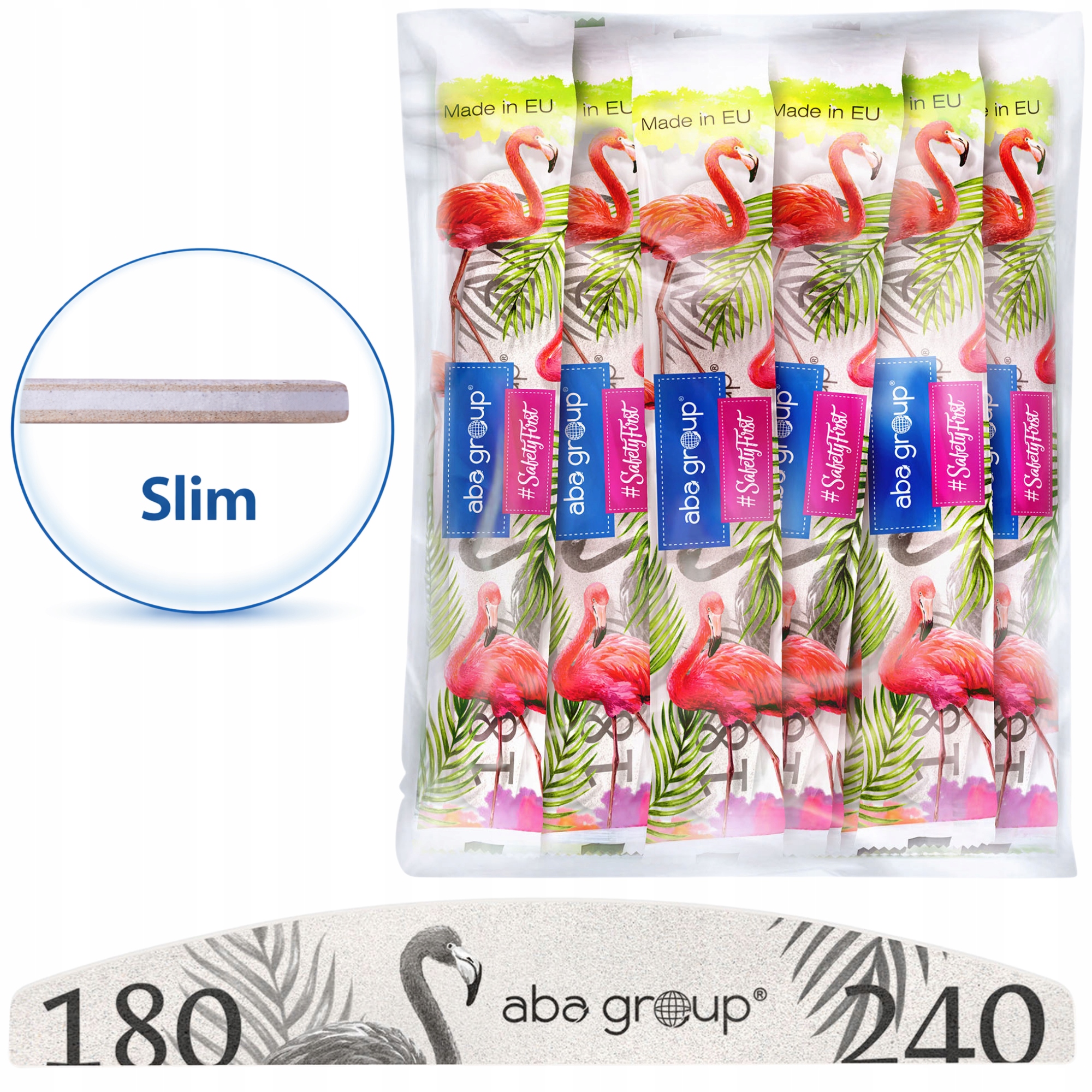 pilník na nehty Aba Group Půlměsíc Loďka Slim 180/240 V Fólii 100 ks
