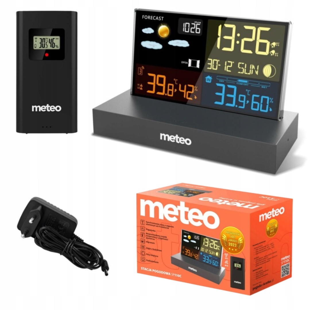 Stacja pogodowa Meteo SP110C czarna z Dcf