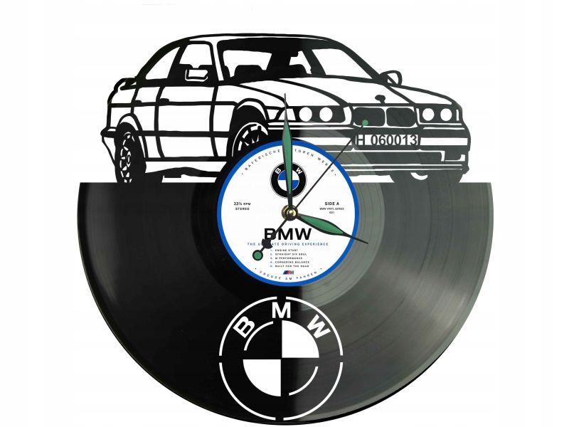 Bmw Klasický automobilový nástěnný hodinový stroj z vinylové desky Retro dekorace Bmw