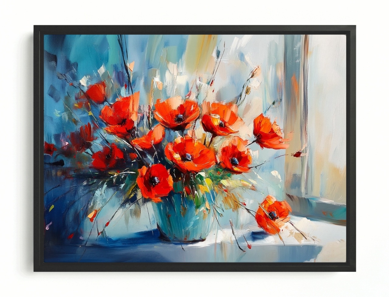 Obraz Rám Americký Box Příroda Dekorace Květiny Máky Kytice Vázanka 100x75