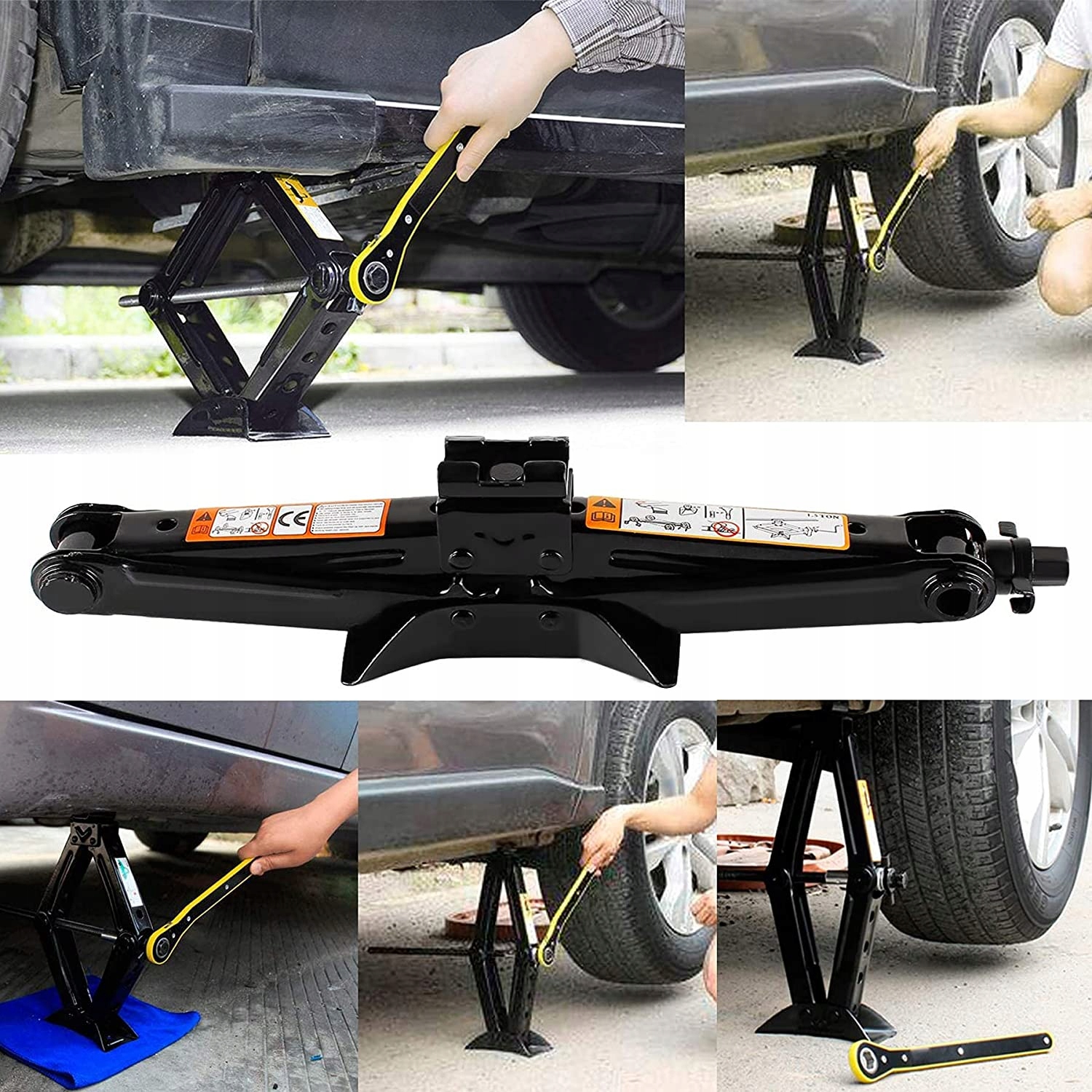 PODNOŚNIK SAMOCHODOWY TRAPEZOWY MOCNY LEWAREK TRAPEZ 2 TONY KLUCZ Marka inna