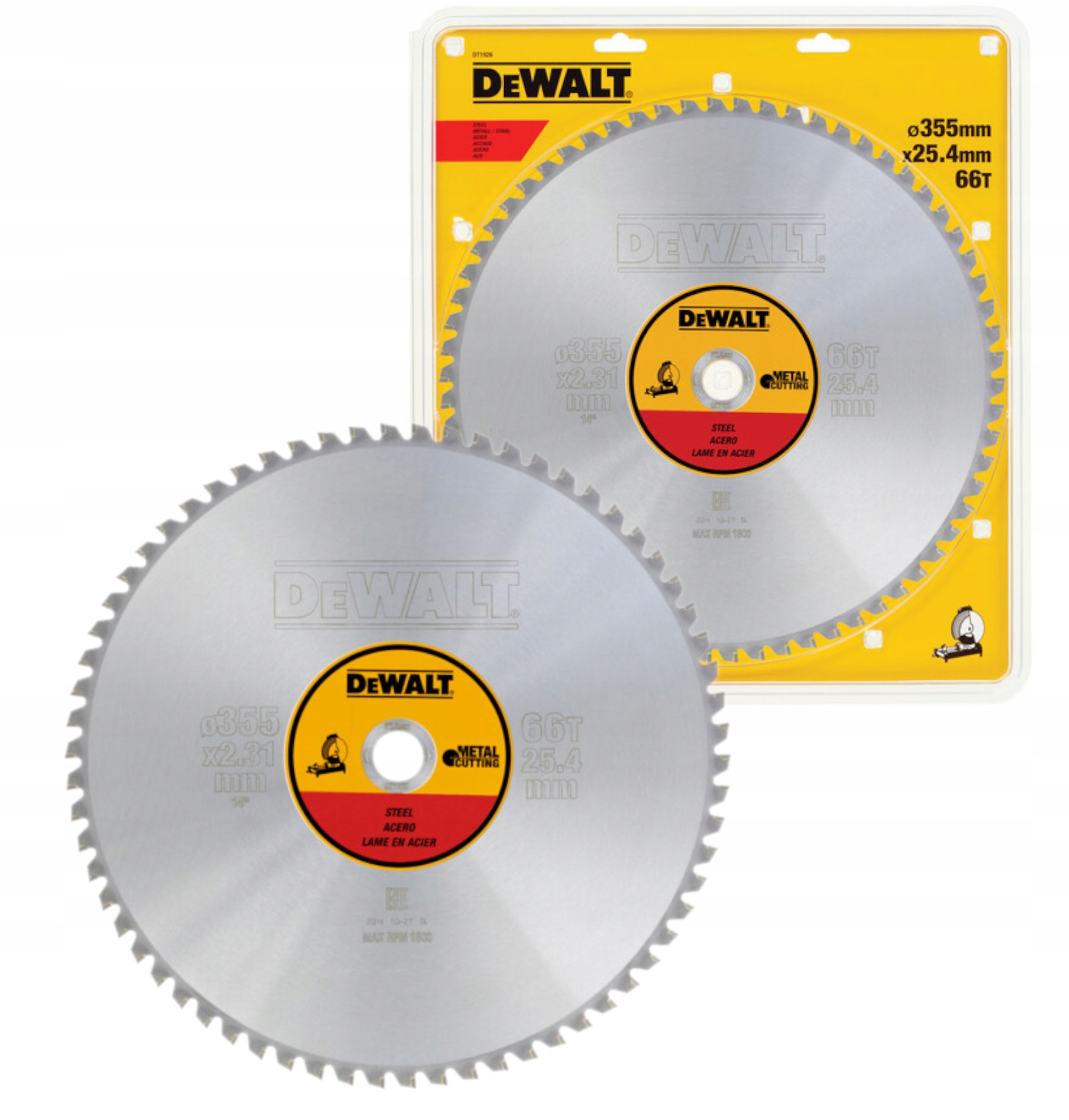 DeWALT Tarcza do cięcia metalu 355 x 25,4 mm 66 zębów DT1926