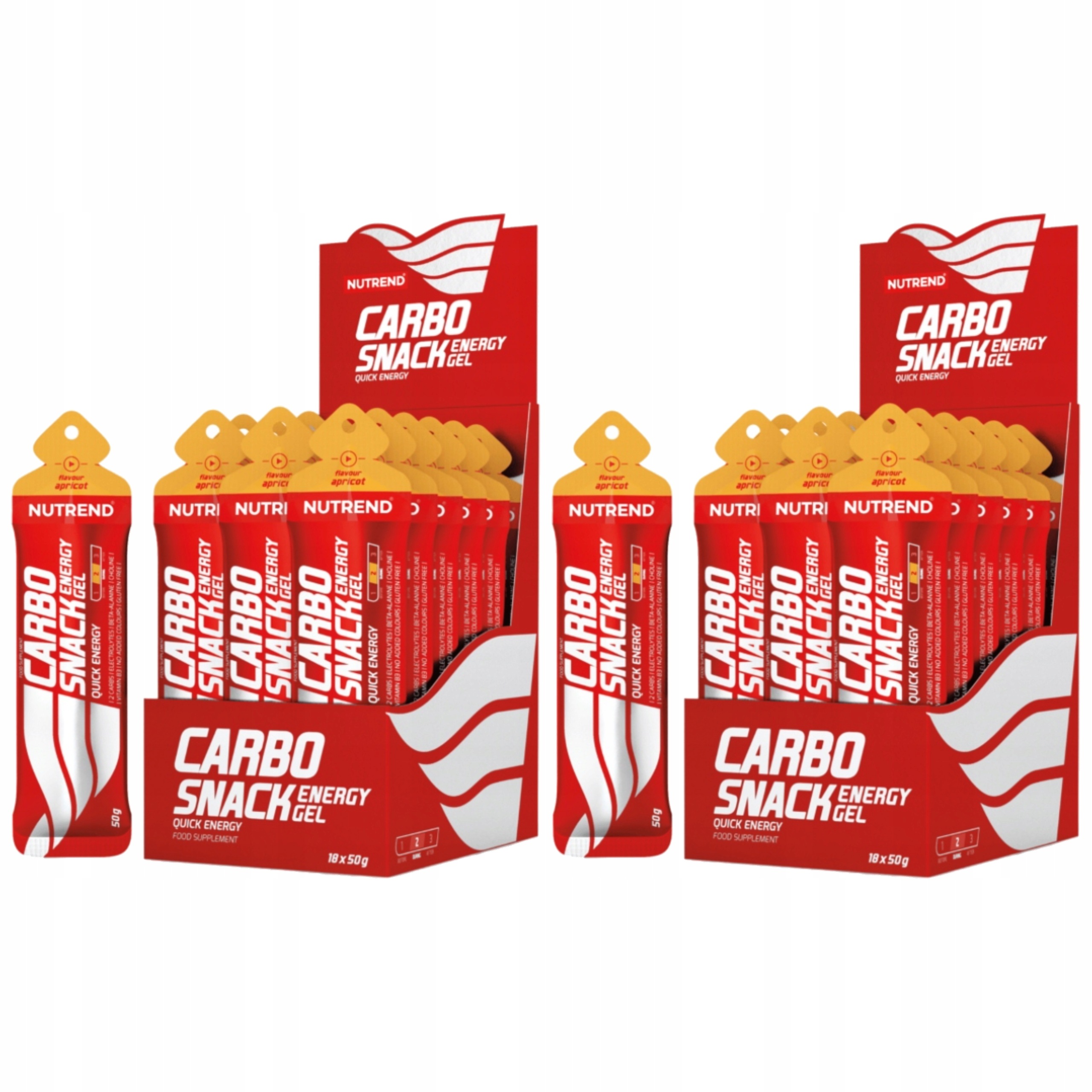 2x Energetický Gel Carbosnack 31 g Sacharidy Beta-alanin 18 x 50 g Nutrend
