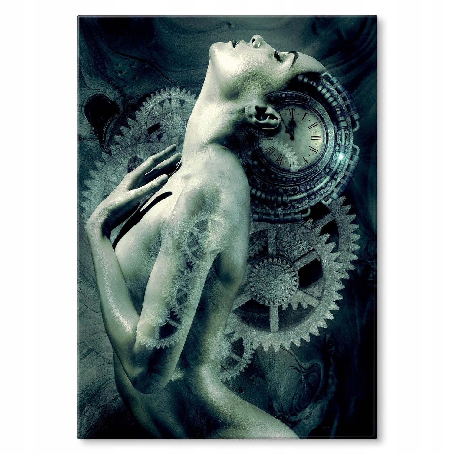 Kovový plakát Žena-stroj Dárek 30 x 42 cm