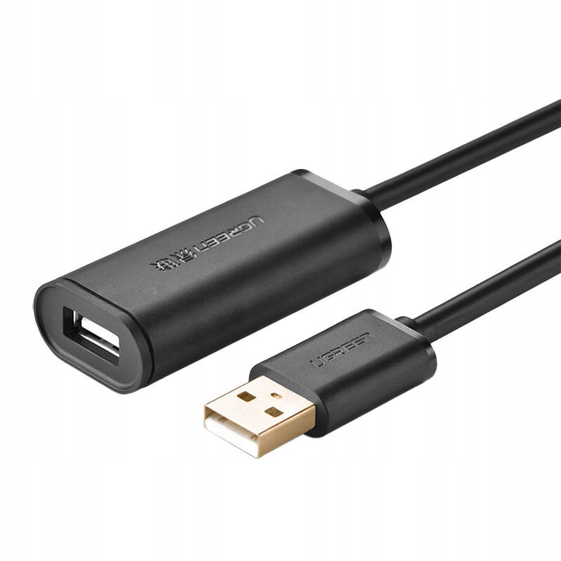 Kabel przedłużający Usb 2.0 Ugreen US121, aktywny, 15m (czarny)