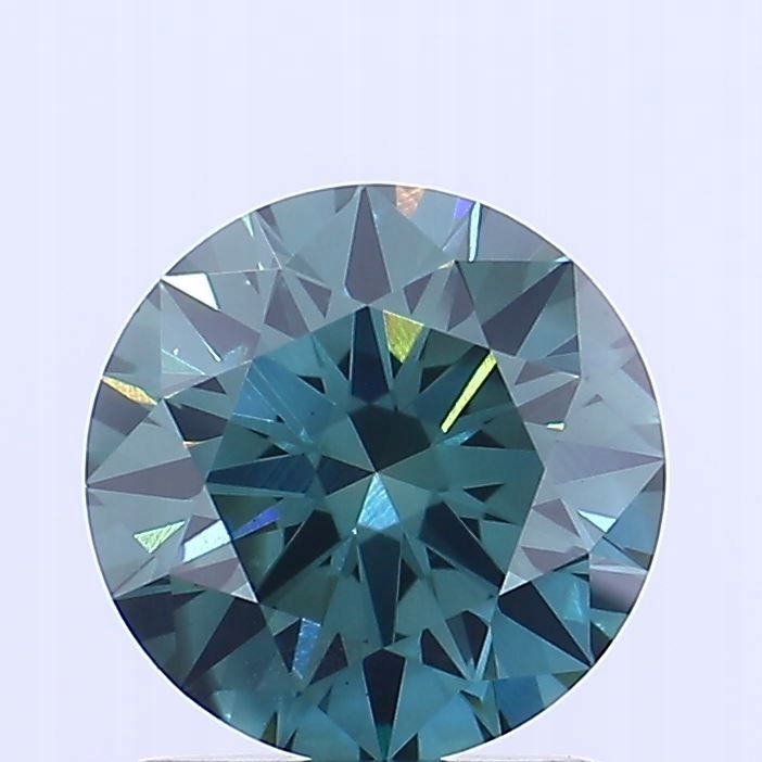 Diament laboratoryjny kolorowy 1.11ct ROUND Fancy Vivid Green VS1 (NONE)