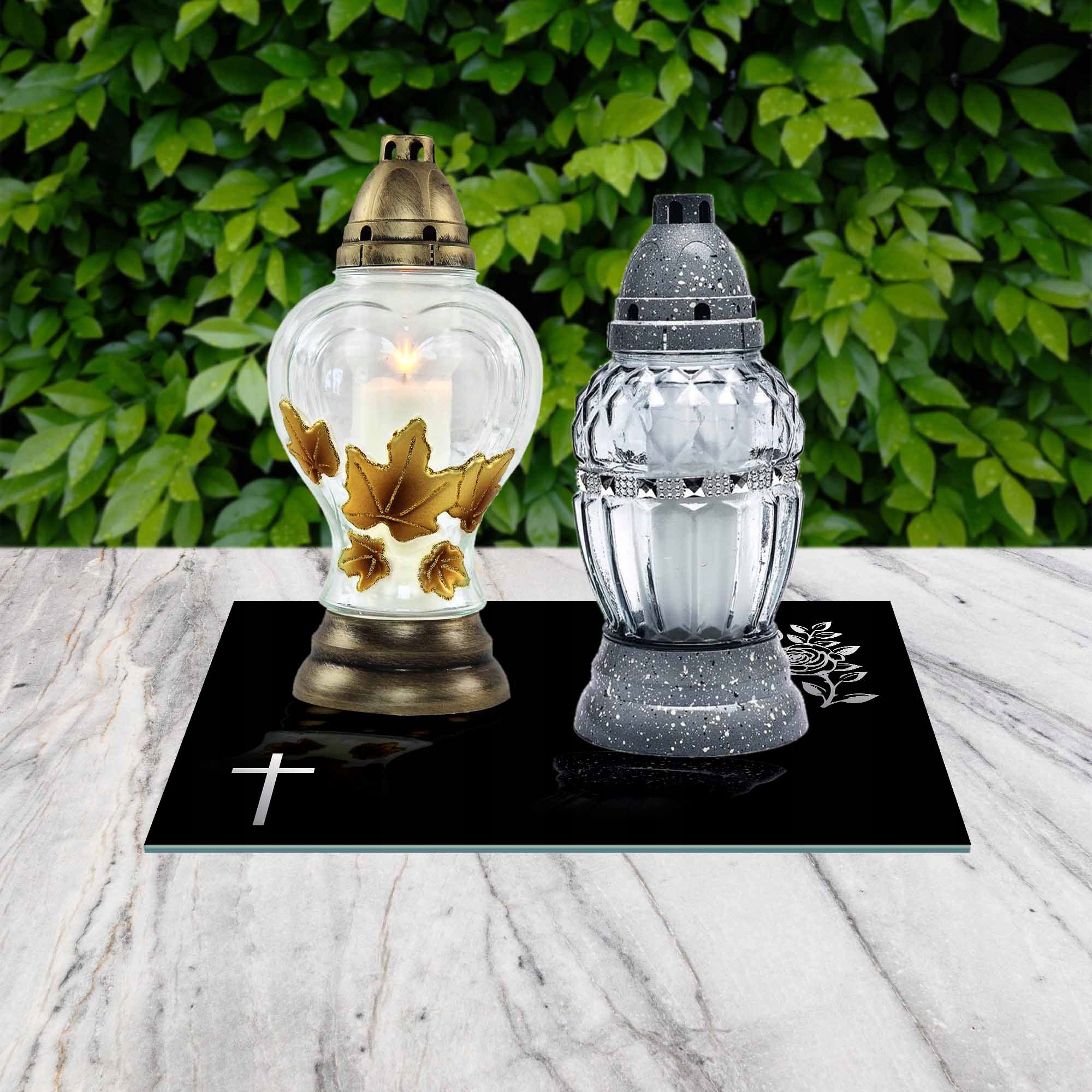 SZKLANA PODSTAWKA POD ZNICZE 30x20cm 510a Wysokość produktu 0.5 cm