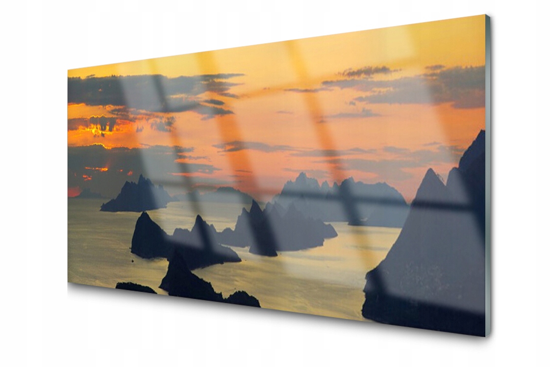 Skleněný panel Dlaždice Moře Skály Hory 120x60