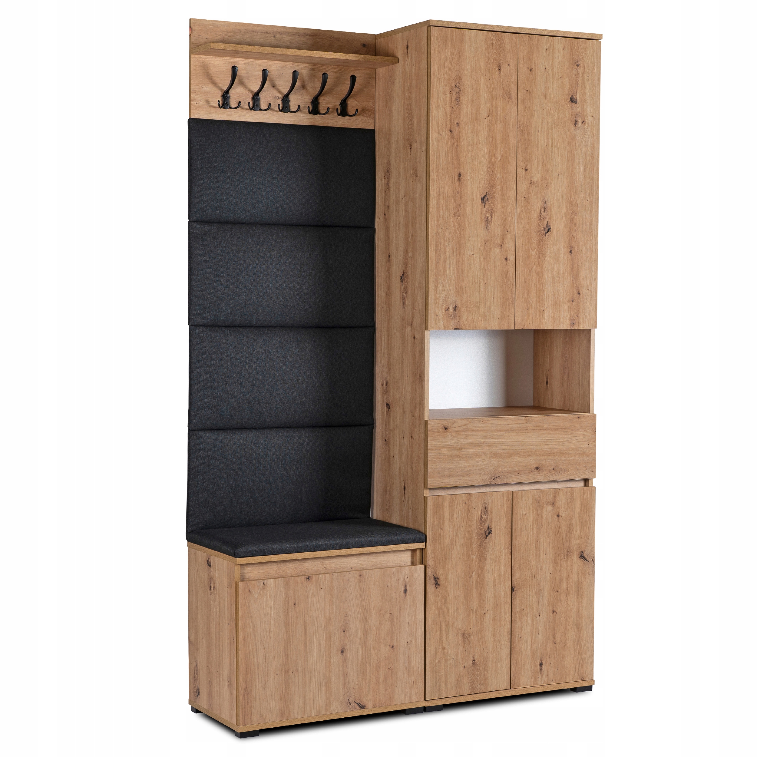 Regálová skříň do předsíně Skříň Úzká stojící sloupek Dub Artisan Modena