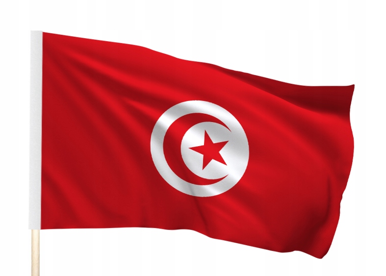 Tunezja Flaga 90x60 cm Flagi Tunezji Tunisia Tunesien - TUNEL na kij