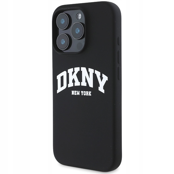 Etui Dkny Silicone White Printed Logo MagSafe na iPhone 16 Pro czarne Dkny