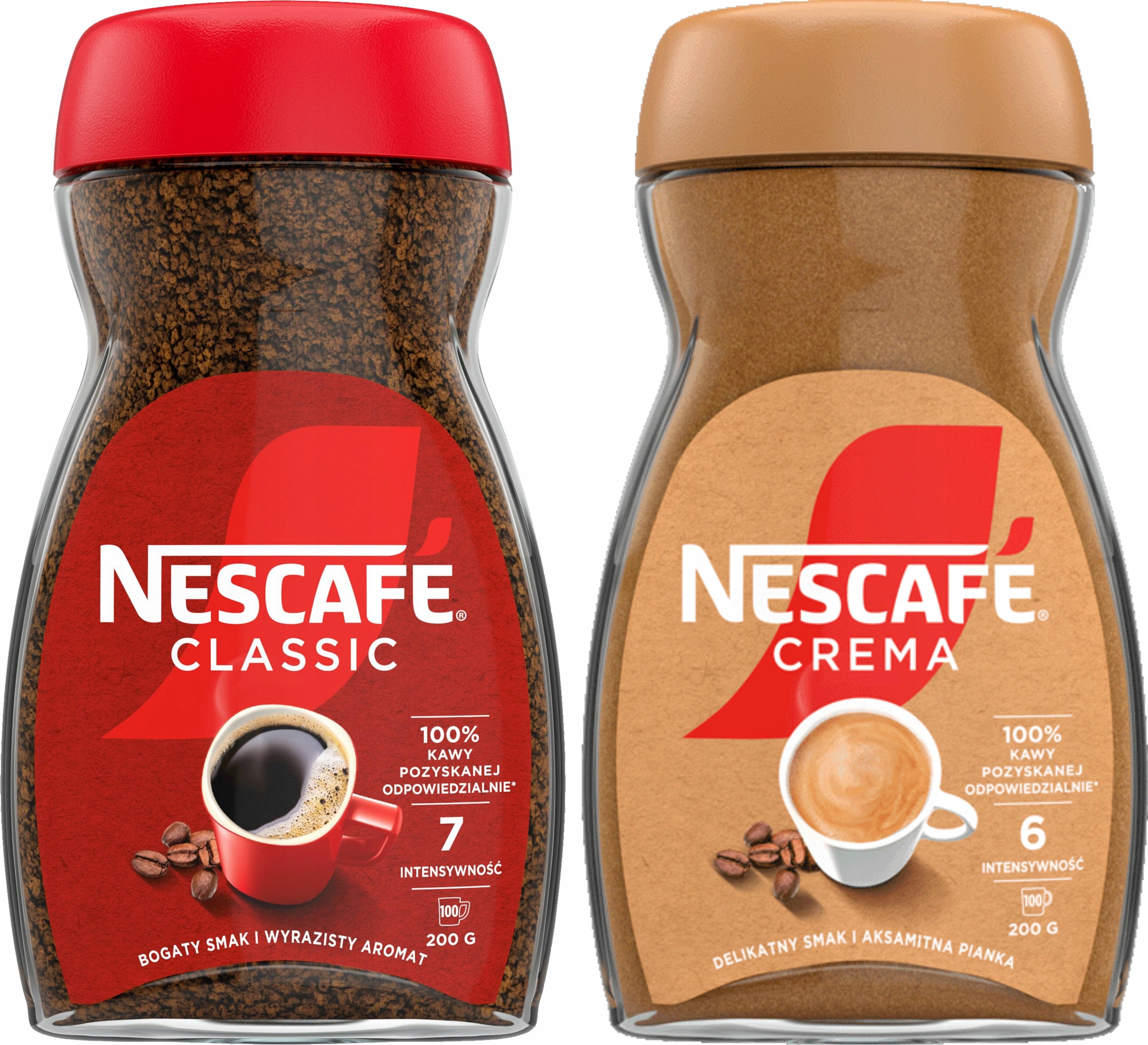 Kawa rozpuszczalna Nescafe Classic i Crema 2 x 200g Zestaw