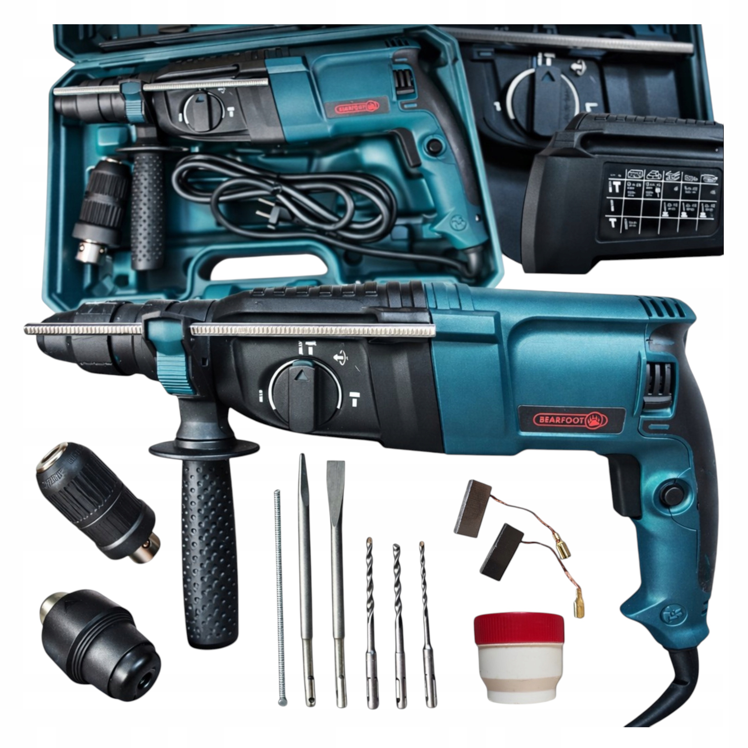 Młotowiertarka Wiertarka Udarowa Młot Udarowy Sds+ Mocny 2600W 4- Funkcyjny