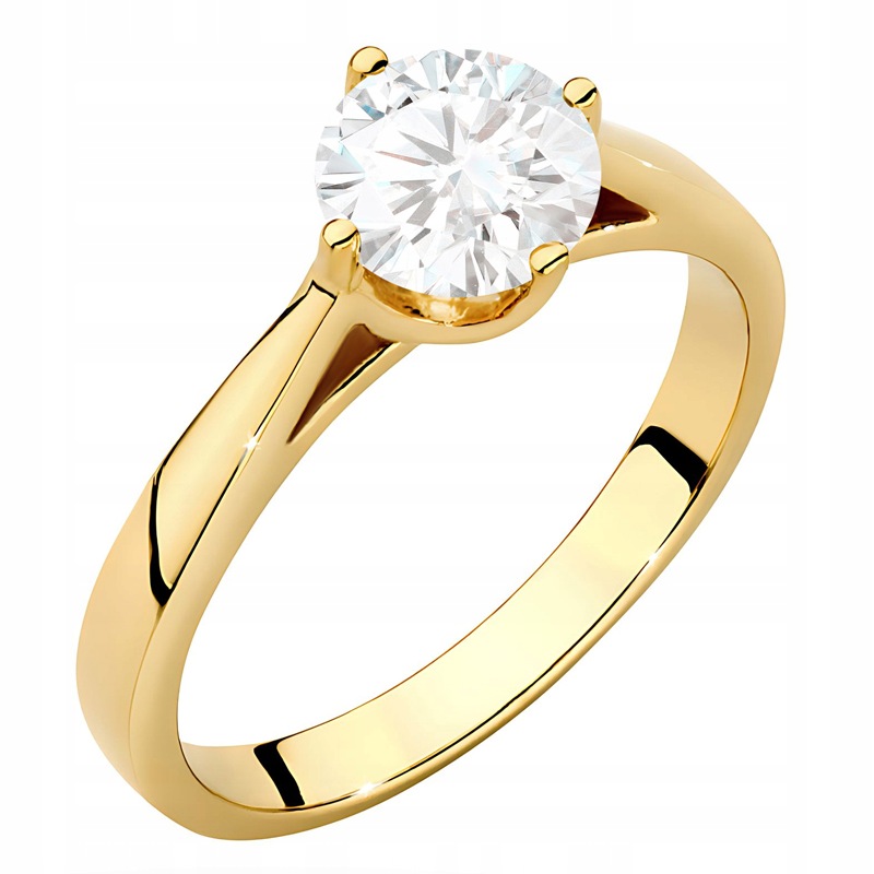 Zlatý Prstýnek pr. 585 s Briliantem 1,00 ct 14k