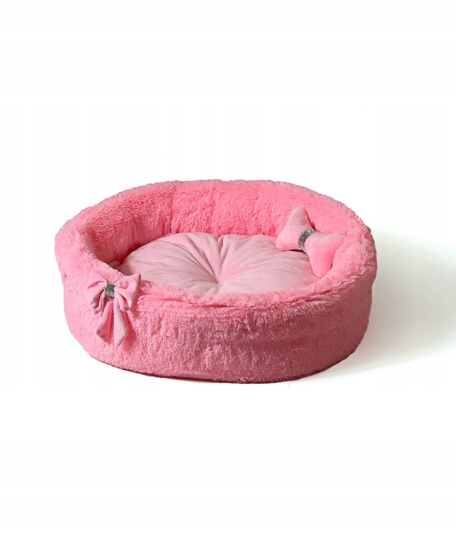 Levně Go Gift Mašlička růžová XL pelíšek pro zvířata 65 x 60 x 18 cm