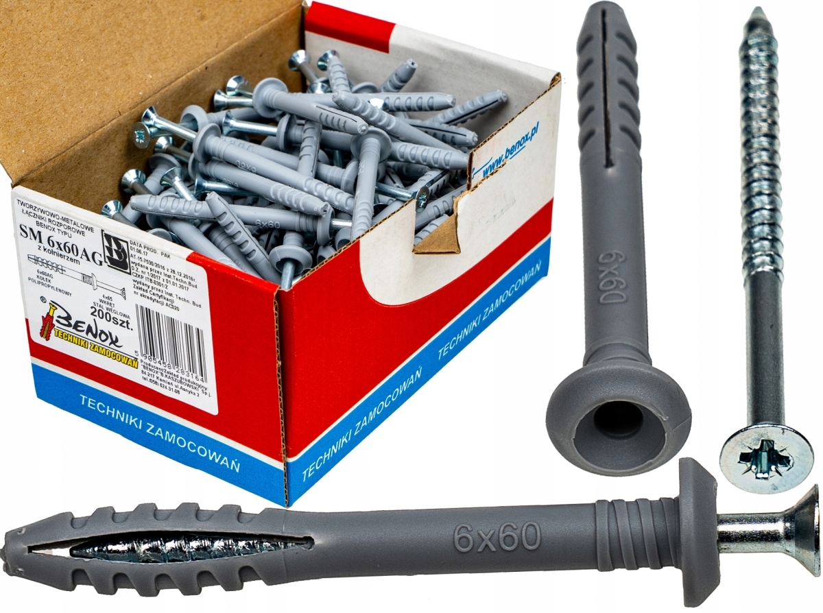 

Kołek wbijany Sm 6x60 Ag do szybki montaż 200szt
