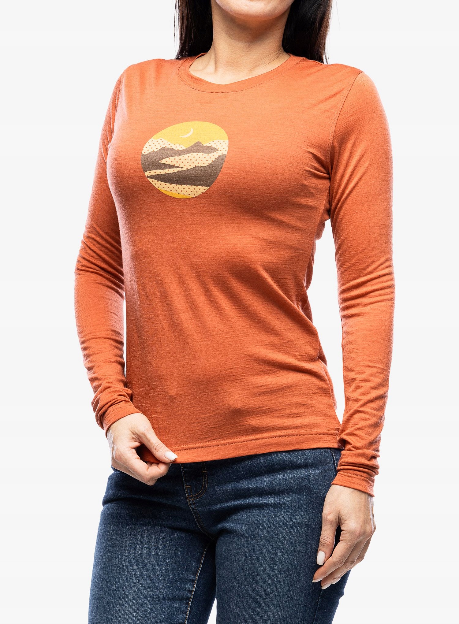 Dámská termo Mikina Sensor Merino Active Triglav Tee Ls terakota XL