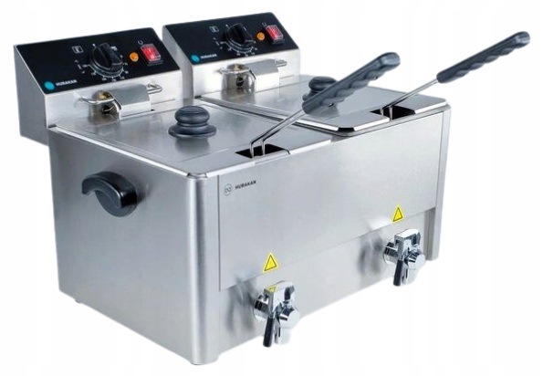 Profesionální elektrická fritéza 2x8 l 6,5 kW 60-190 C Hurakan HKN-FT88N