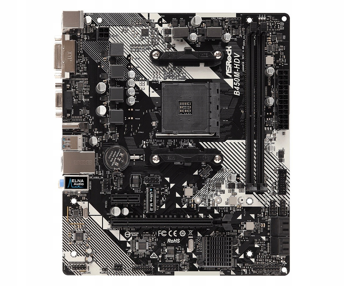 Základná doska ASRock B450M-HDV R4.0 AM4 DDR4 Micro ATX M.2 SATA III HDMI Model ASRock B450M-HDV R4.0