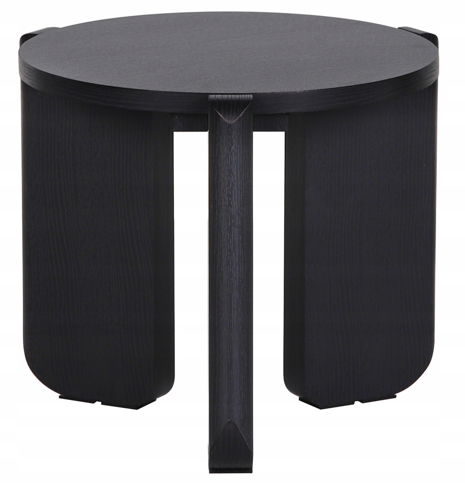 Konferenční stolek Preffines S kulatý, průměr 50 cm, jasan černý