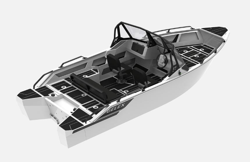 Łódź aluminiowa Gelex G5.5 Z pełnym wyposażeniem konsola siedziska dodatki