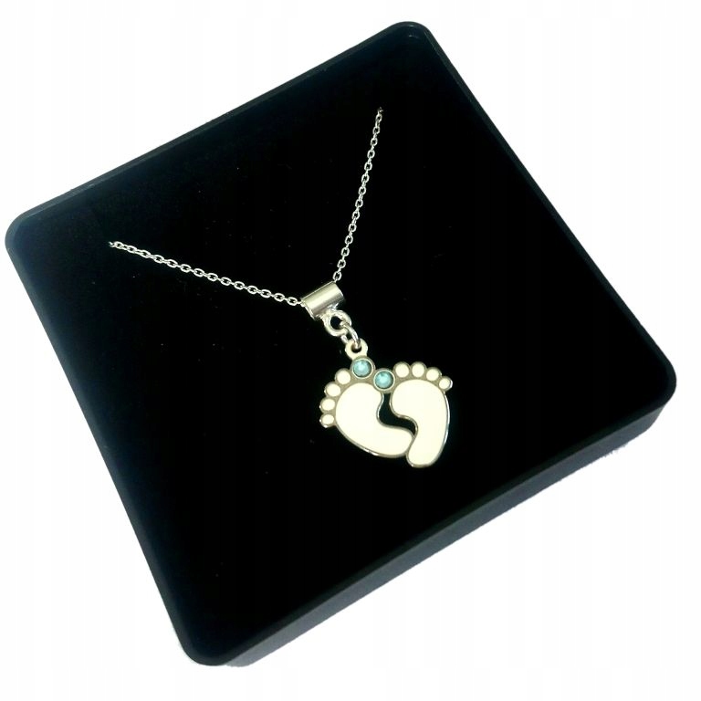 

Naszyjnik 45 stópki Swarovski Grawer Srebro 925