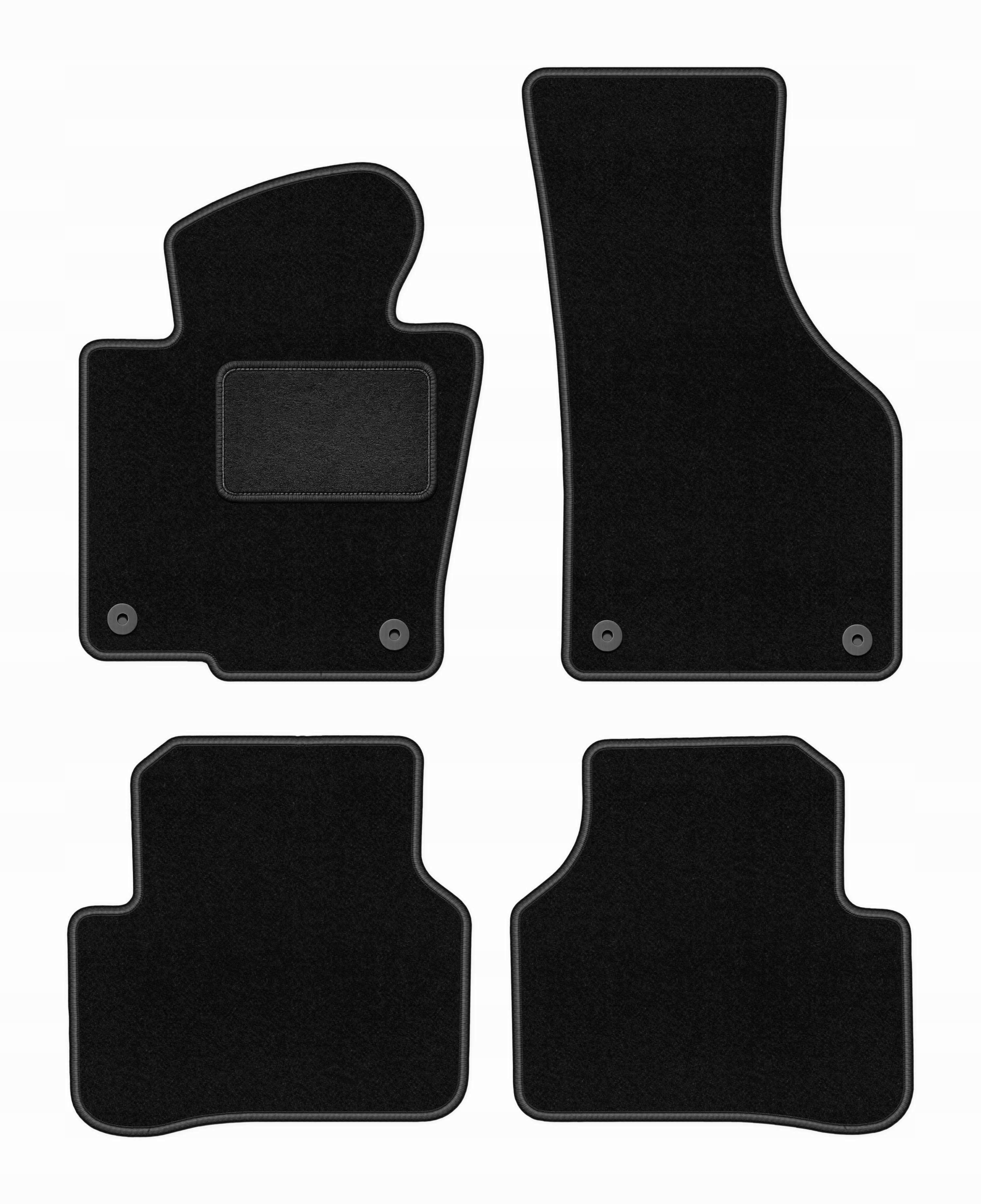 Velurové koberce pro Vw Passat B6 2005-2010 komplet Lux černé 4 ks