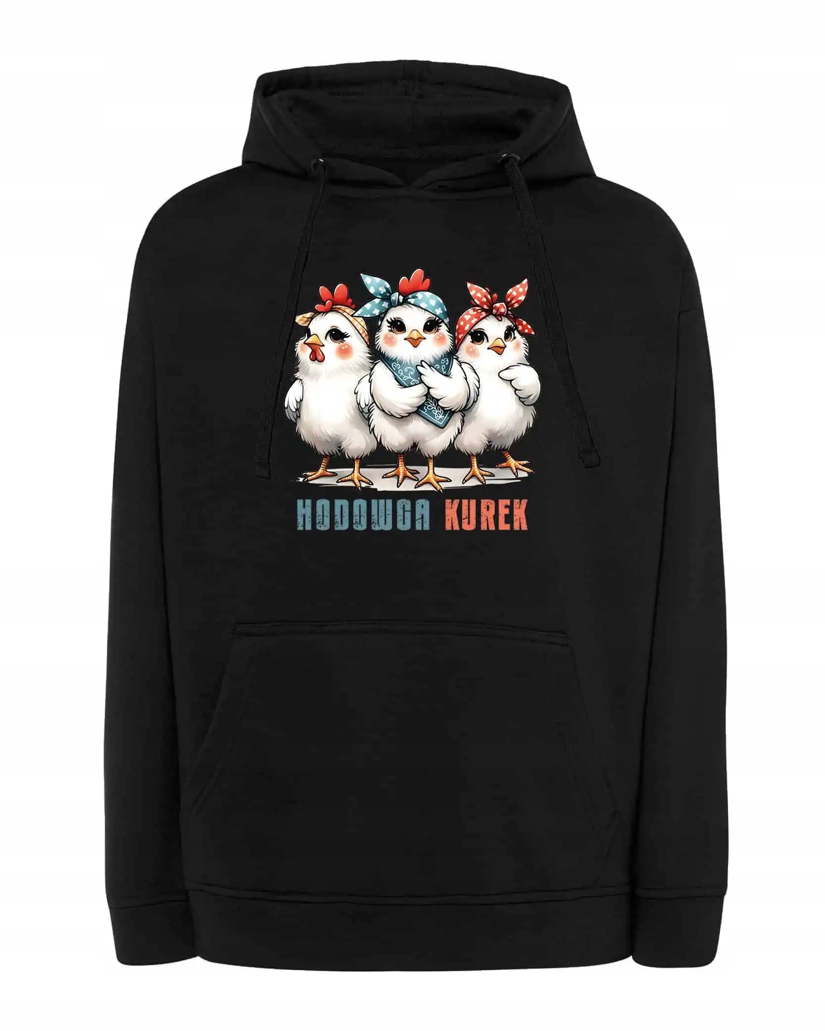 Mikina s kapucí Vtipná Sladké slepice Text Černá XL
