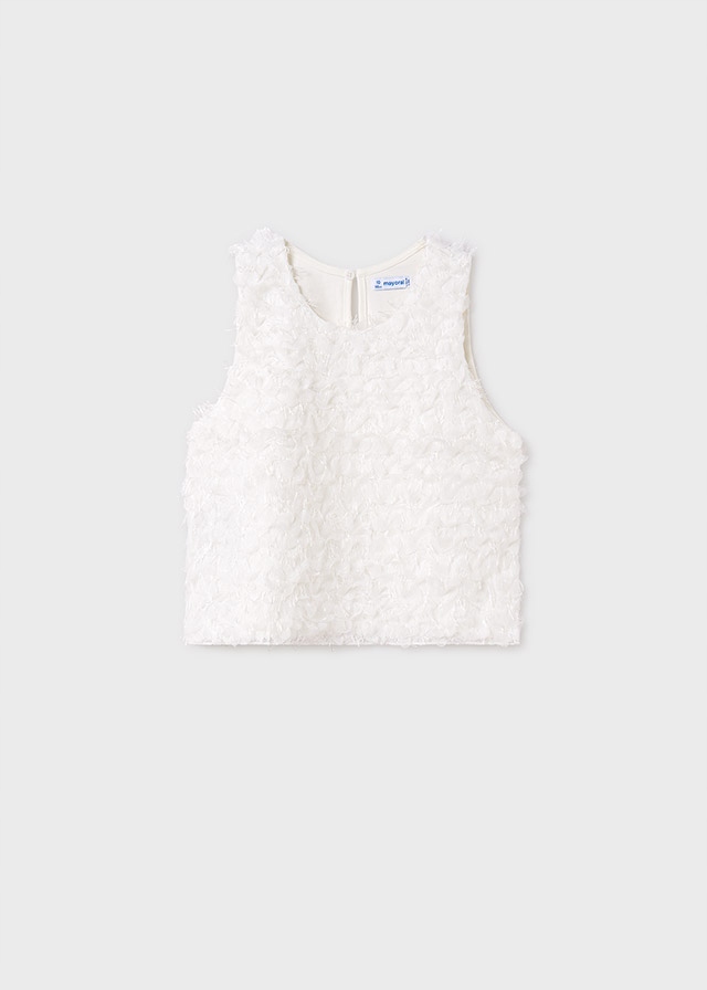 Mayoral 6038 Bluzka Top Śmietanaka 3D r.157