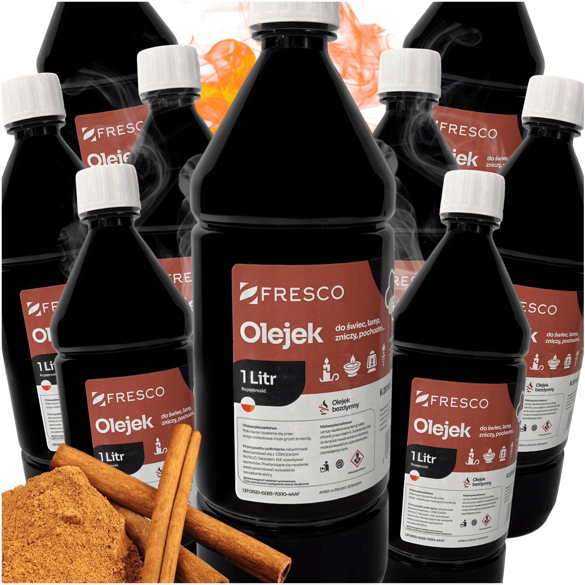 Sada 10 x Aromatický olej Škorica pre lampy a fakle sviečok 1L Vonku