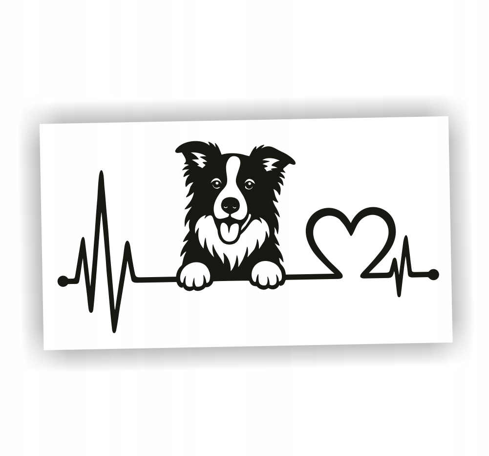 Naklejka Linia Życia Pies Border Collie kolor Czarny naklejki na samochód!