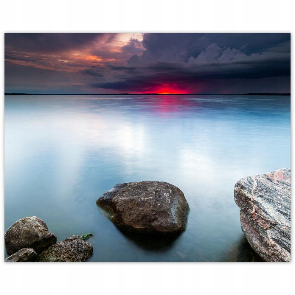 

Plakat 50x40 Skały Morze Zachód Słońca