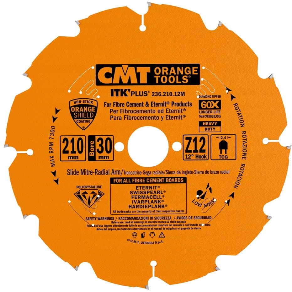 Cmt Pila Dia 210x30x12Z /vlákno-cement/GK/eternit