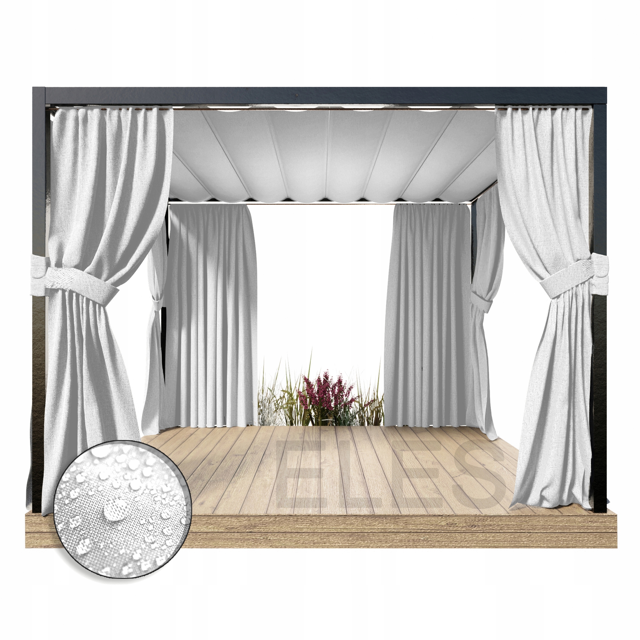 ZASŁONA OGRODOWA WODOODPORNA + SZARFA 200/240