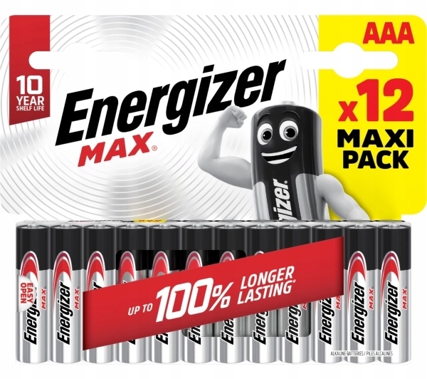 Alkalické baterie Energizer Max Aaa LR03 E92 12 kusů
