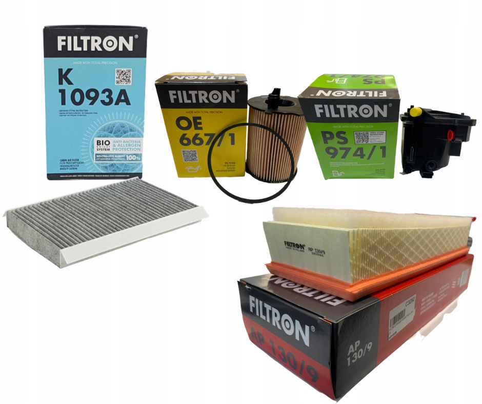 Sada 4 Filtrů Filtron Peugeot 307 308 Partner 1.6 Hdi 90 Km 109 Km