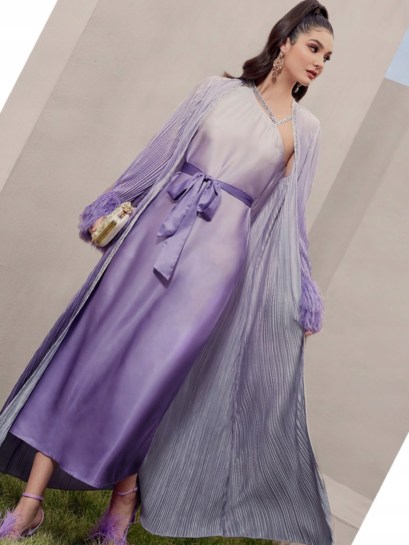 Šaty Elegantní v arabském stylu Dvoudílná Ombre Maksi L 40