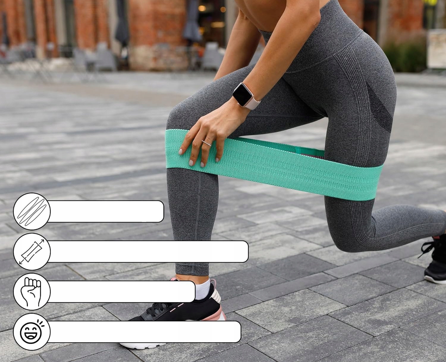 GUMA TRENINGOWA OPASKA DO ROZCIĄGANIA TAŚMA RÓŻNE STOPNIE OPORU ZESTAW 3szt Długość (cm) 36