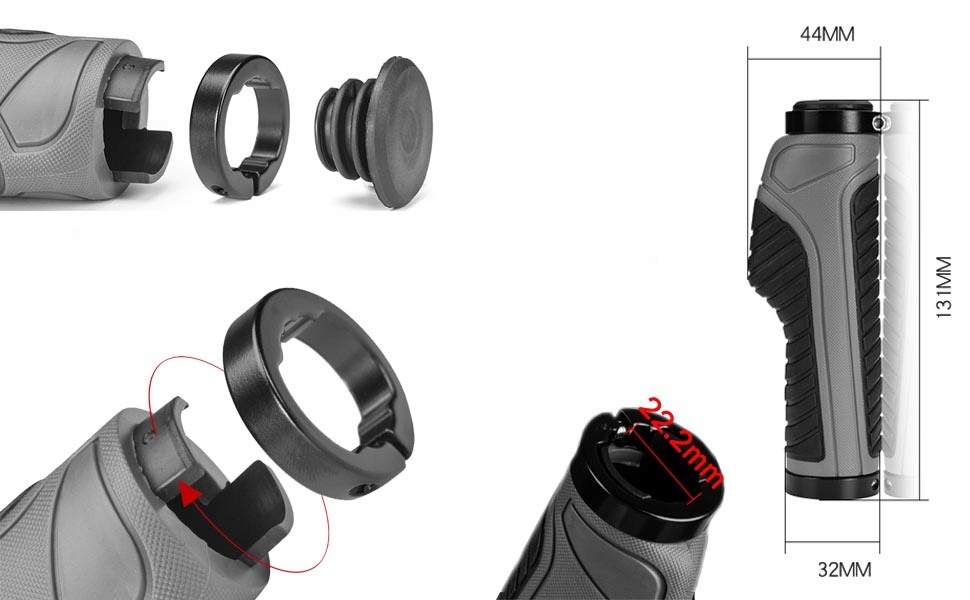 Gripy kierownicy ROCKBROS BT1802GN chwyty rowerowe Kolor dominujący odcienie zieleni