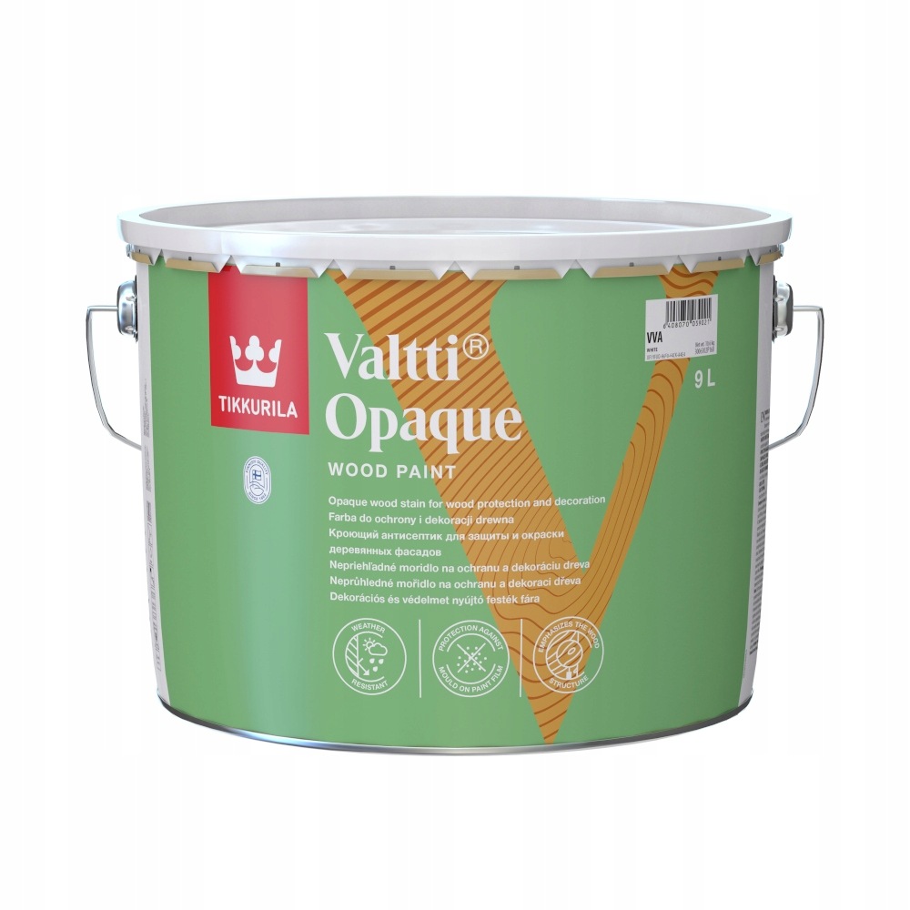 Tikkurila Valtti Opaque 9L Biała Pómat farba do drewna akrylowa valti