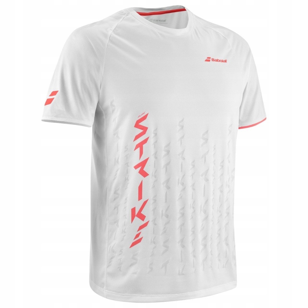 Koszulka męska Babolat Strike Crew Neck Tee Men white/strike red XXL