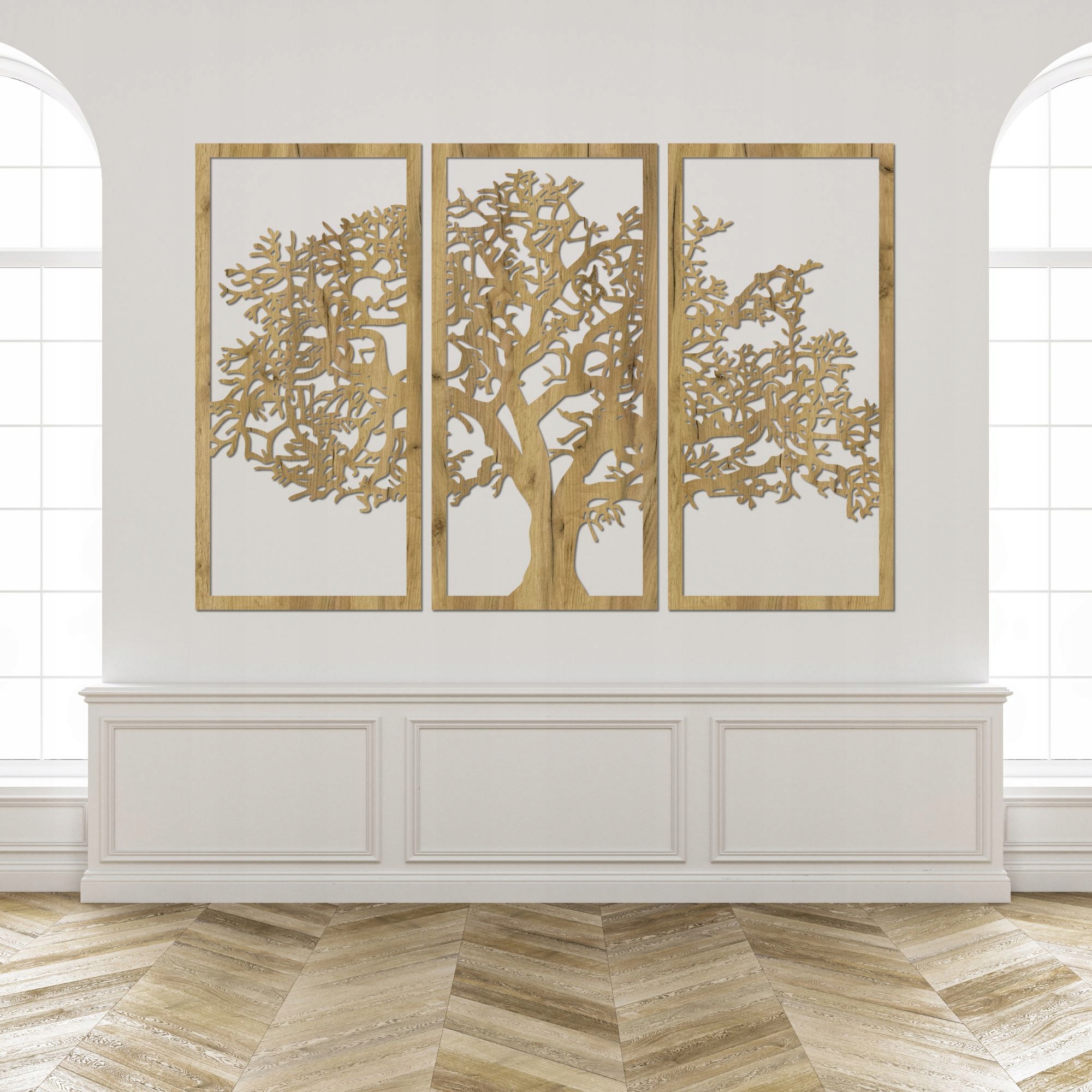 Drewniana dekoracja drzewo życia, Obraz na ścianę, 165 x 100 cm Złoty Dąb
