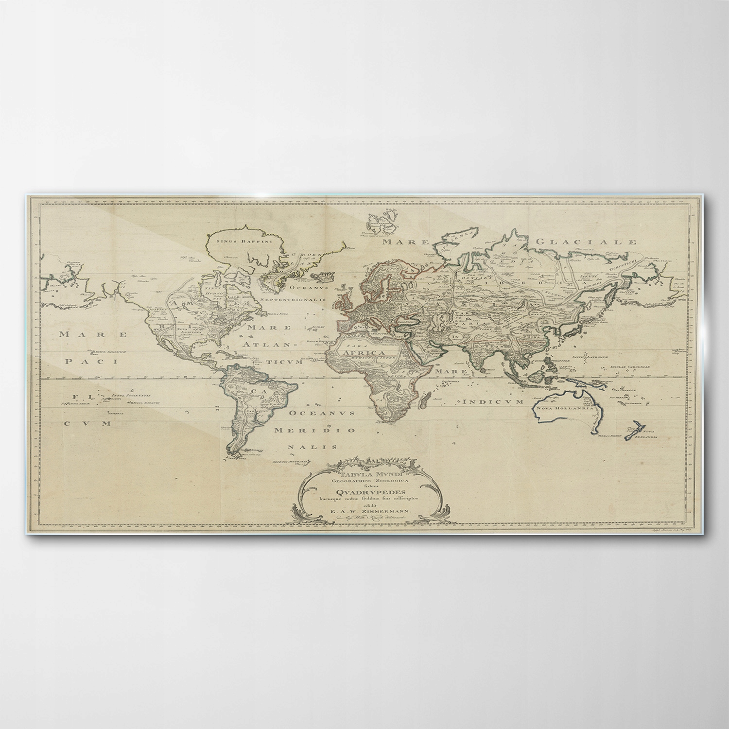 Sklenený obraz Dekor Mapa Zimmermann Vintage 100x50