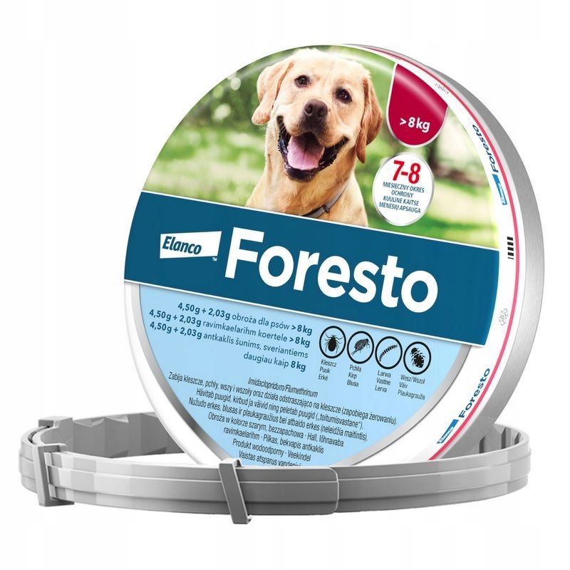 Foresto Obroża Na Pchły Kleszcze Pasożyty Dla Psa Kota Powyżej 8kg