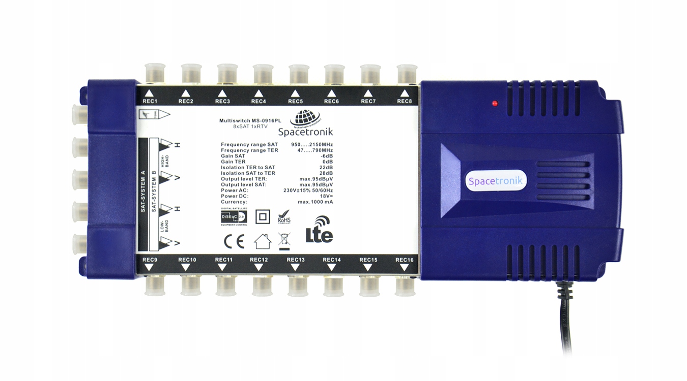 Multiprepínač Spacetronik Pro MS-0916PL Lte