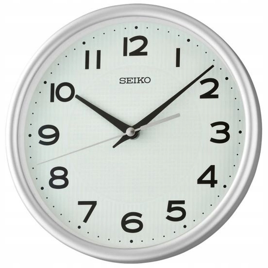 Strieborné Japonské Nástenné Hodiny Seiko QXA836S 21,5 cm